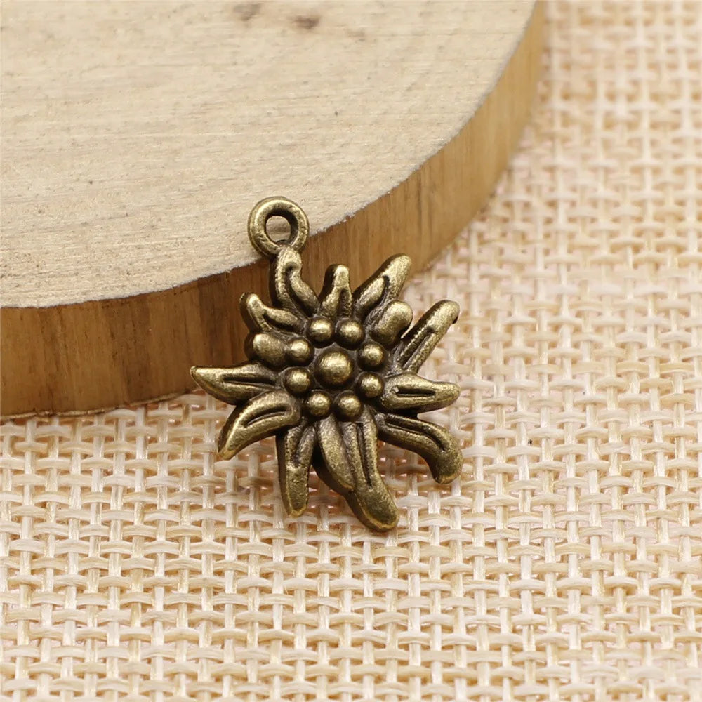 21x17mm 1.5g Multicolor Zinc Alloy Flower Charm Pendant for DIY Necklace Bracelet Jewelry Making