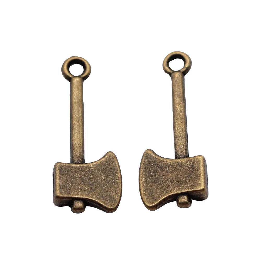 24x9mm 1.2g Multicolor Zinc Alloy Axe Charm Pendant for DIY Necklace Bracelet Jewelry Making