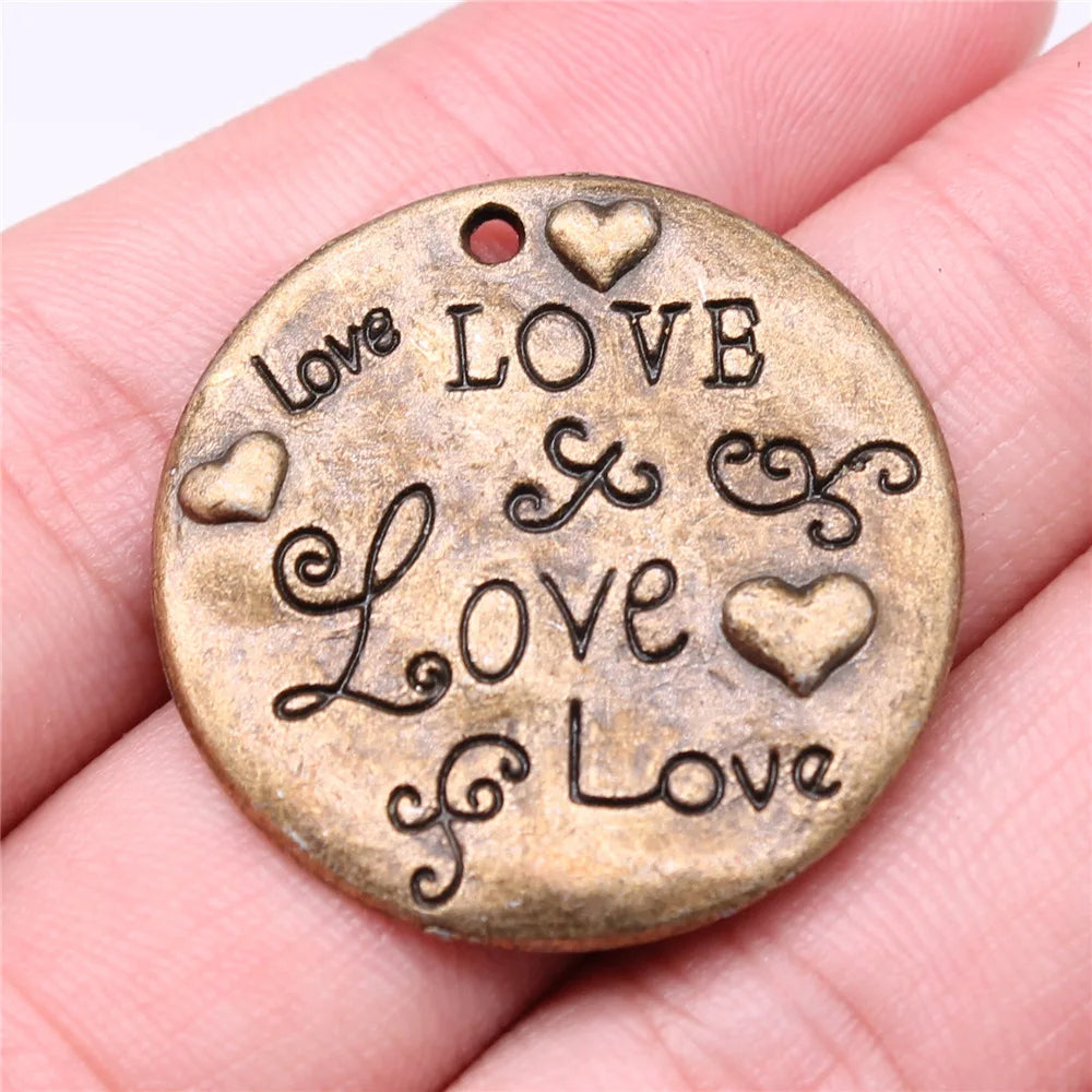 32x32mm 7.9g Multicolor Zinc Alloy Love Charm Pendant for DIY Necklace Bracelet Jewelry Making