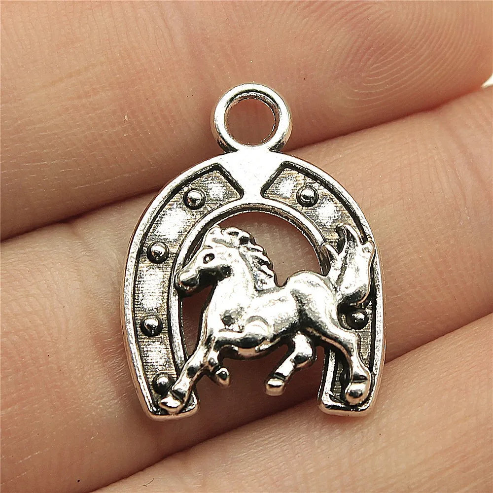23x17mm 2.3g Multicolor Zinc Alloy Horseshoe Charm Pendant for Bracelet Necklace DIY Jewelry Making