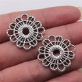23x23mm 2.9g Multicolor Zinc Alloy Geometric Flower Filigree Charm Pendant for DIY Clothing Jewelry