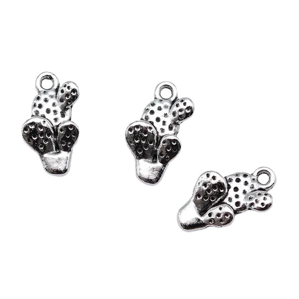 16x9mm 0.83g Antique Silver Zinc Alloy Cactus Charm Pendant for DIY Necklace Bracelet Jewelry Making