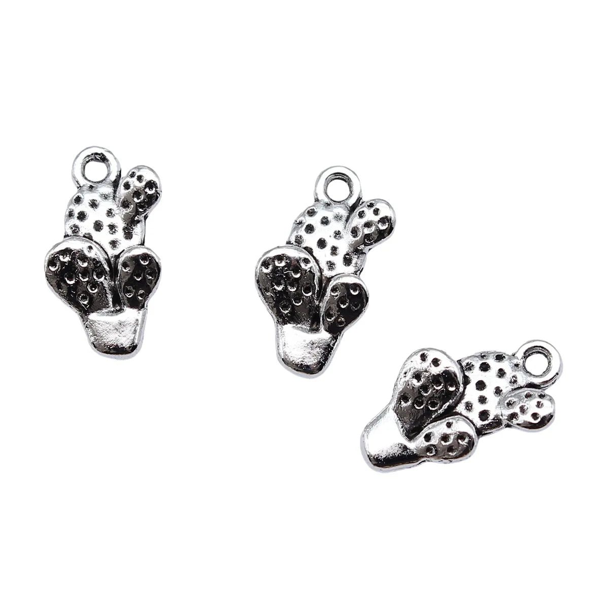 16x9mm 0.83g Antique Silver Zinc Alloy Cactus Charm Pendant for DIY Necklace Bracelet Jewelry Making