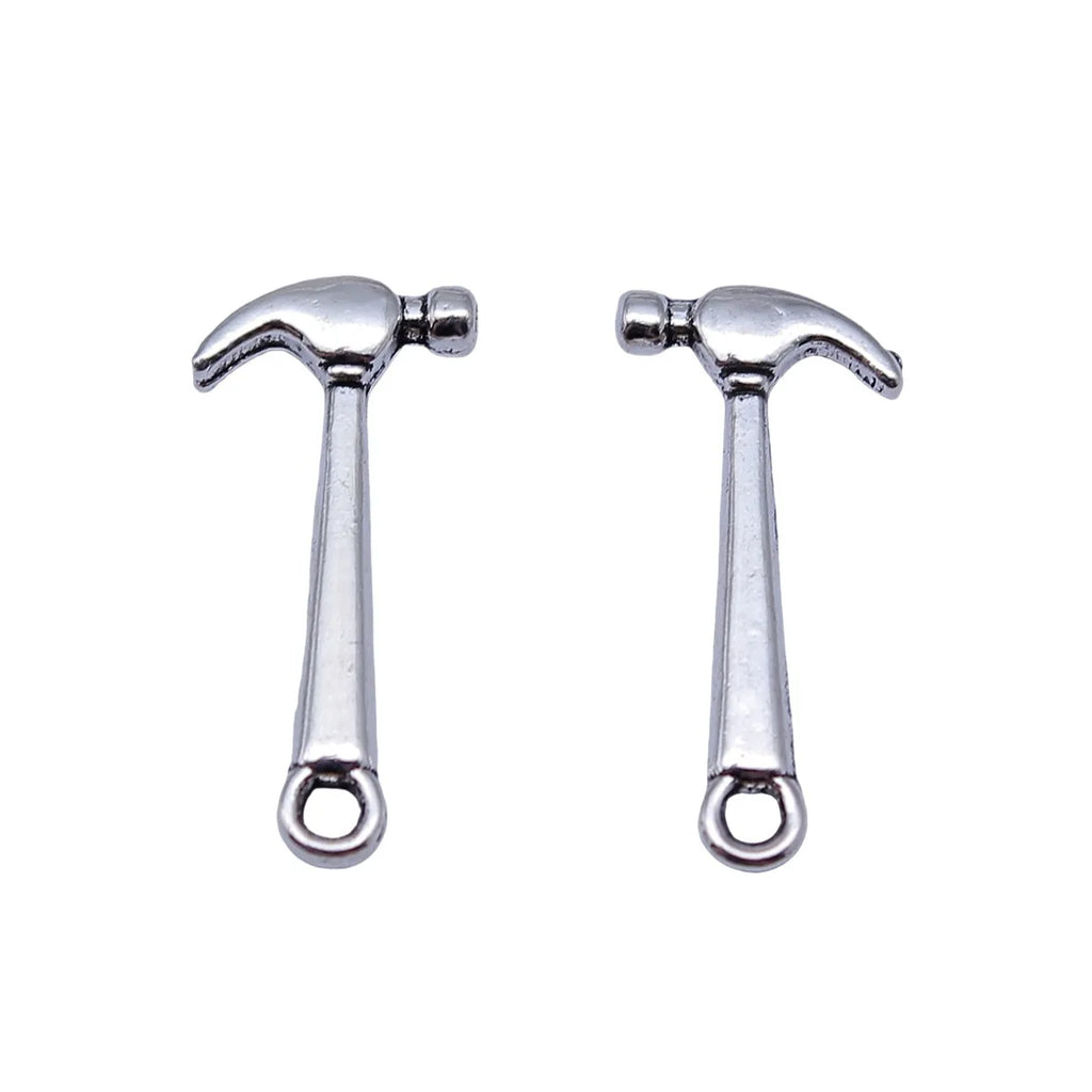 19x9mm 0.46g Antique Silver Zinc Alloy Hammer Charm Pendant for DIY Necklace Bracelet Making