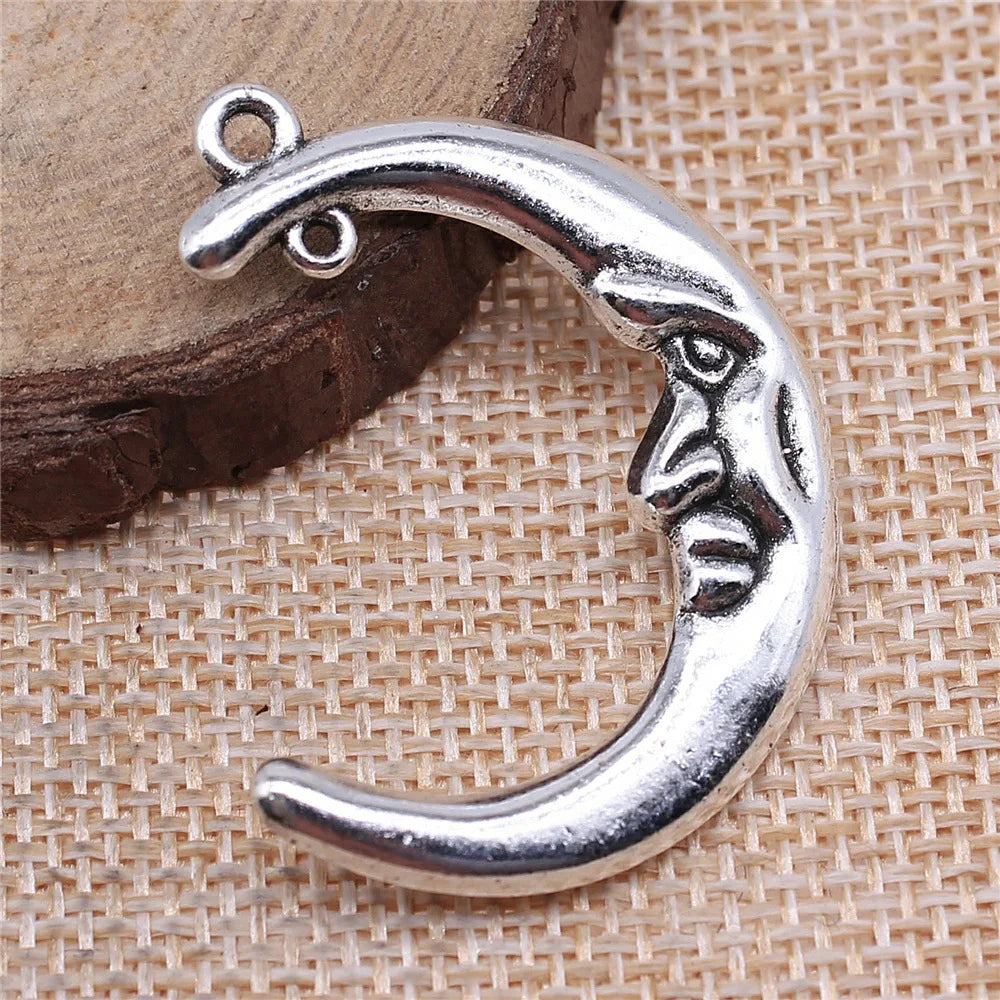 39x30mm 7.8g Multicolor Zinc Alloy Moon Connector Charm for DIY Necklace Bracelet Jewelry Making