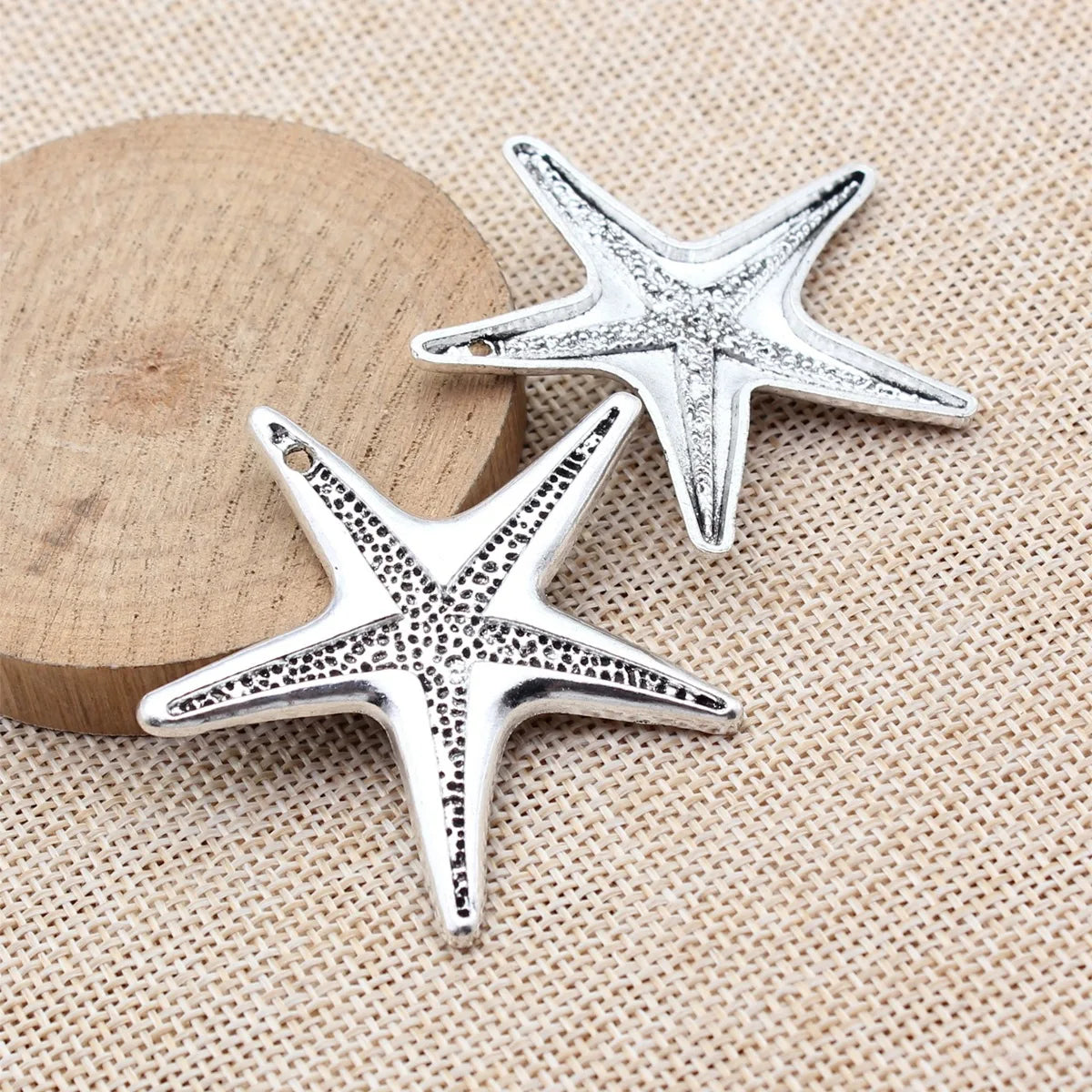 53x50mm 5.6g Multi-Color Zinc Alloy Starfish Charm Pendant for Clothing Trim and DIY Jewelry Making