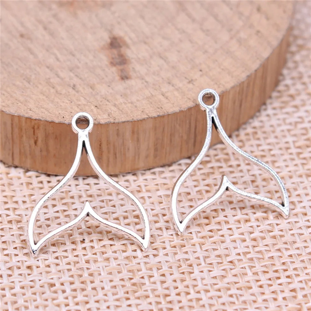 20x17mm 0.49g Multicolor Zinc Alloy Hollow Whale Tail Charm Pendant for Ocean Jewelry Making
