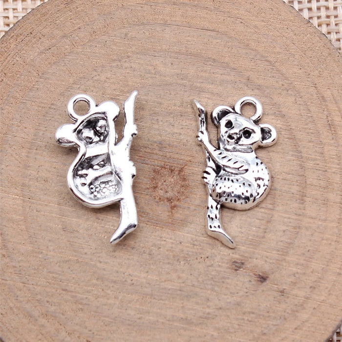 22x13mm 1.5g Antique Silver Zinc Alloy Koala Bear Charm Pendant for DIY Necklace Bracelet Jewelry Making