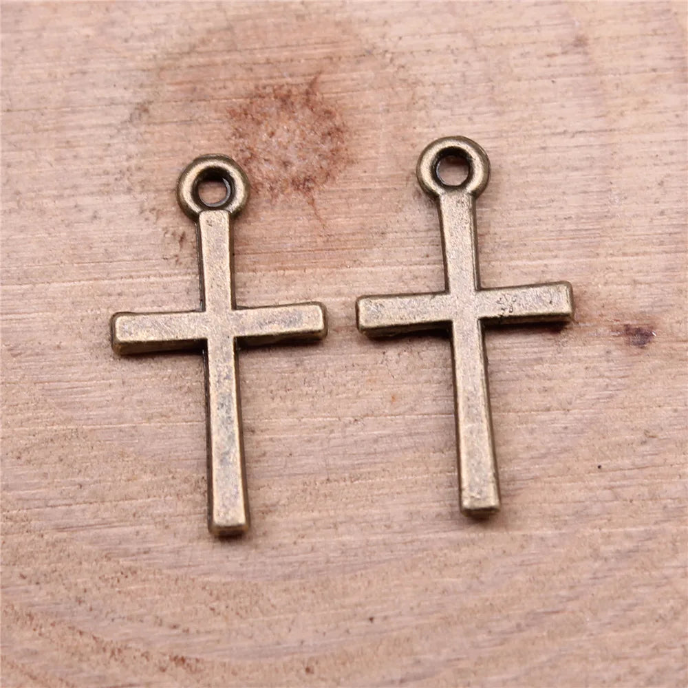 10x18mm 0.4g Multicolor Zinc Alloy Cross Charm Pendant for DIY Necklace Bracelet Jewelry Making