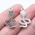 25x14mm 1.2g Antique Silver Zinc Alloy Cobra Charm Pendant for DIY Necklace Bracelet Jewelry Making
