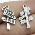 25x16mm 1.5g Antique Silver Zinc Alloy Life Direction Sign Charm Pendant for Bracelet Necklace Making