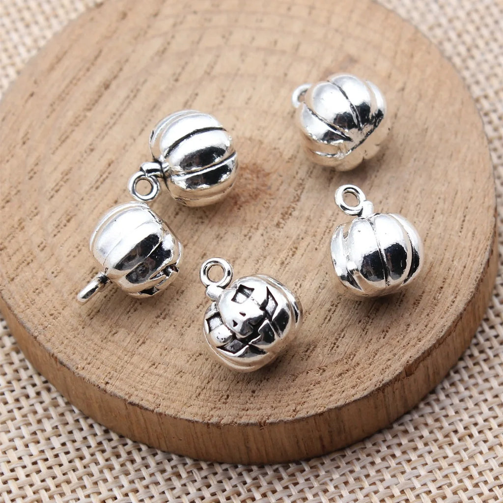 14x12x12mm 4.7g Antique Silver Zinc Alloy 3D Halloween Pumpkin Lantern Charm Pendant for DIY Jewelry