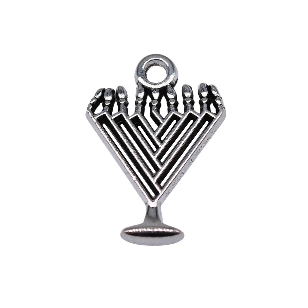 21x14mm 1.17g Antique Silver Zinc Alloy Candlestick Charm Pendant for Vintage DIY Jewelry Making