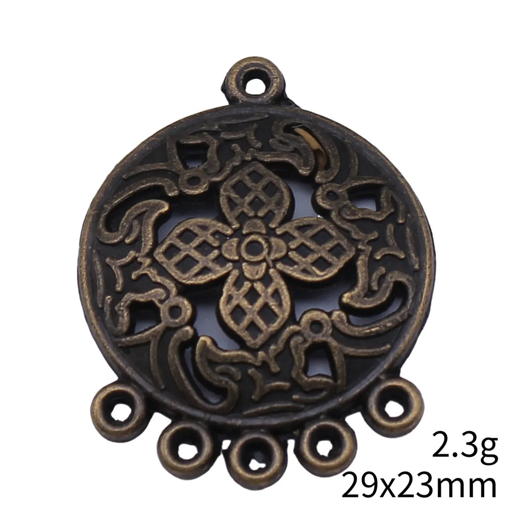 29x23mm 2.3g Multicolor Zinc Alloy Geometric Earring Connector Charms for DIY Earring Jewelry Making