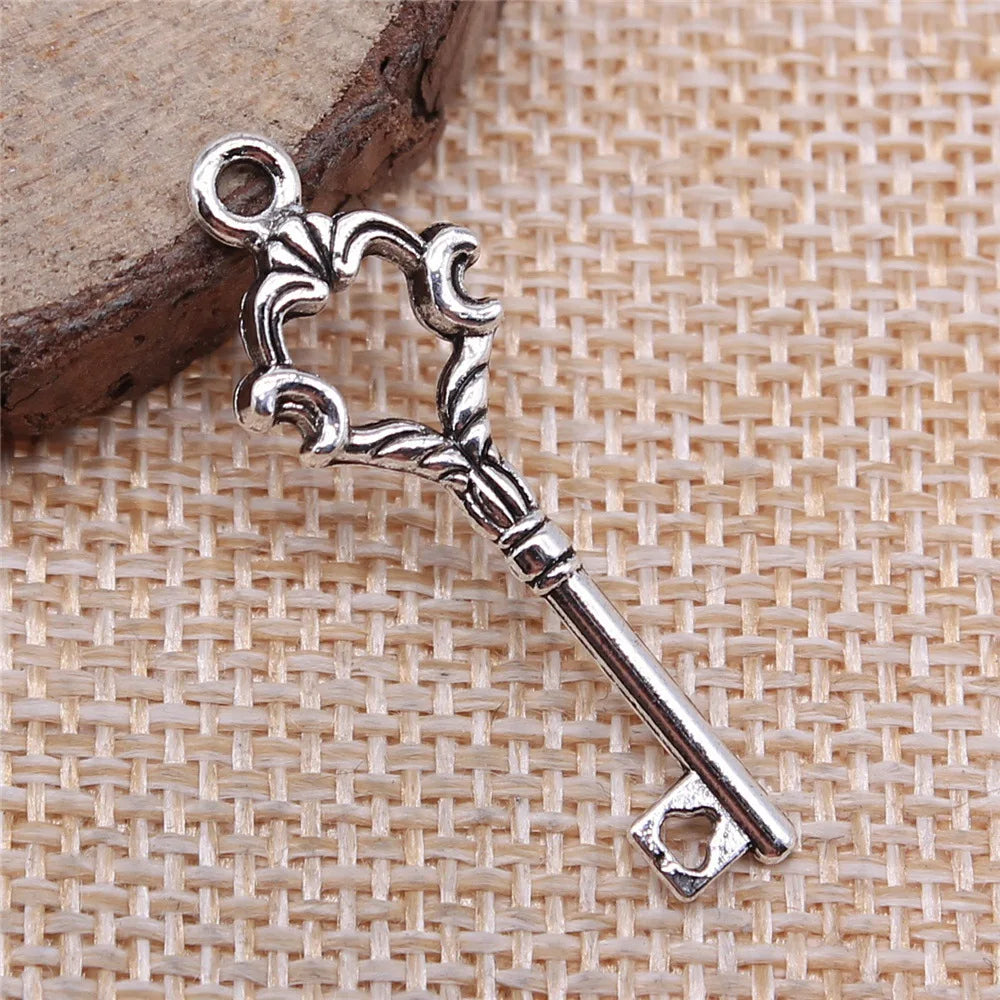 12x35mm 1.4g Multicolor Zinc Alloy Key Charm Pendant for Bracelet Necklace Keychain Making DIY