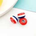 Acrylic Striped Barrel Large Hole Spacer Round Ball Beads 8x14mm for DIY Rainbow Bracelet