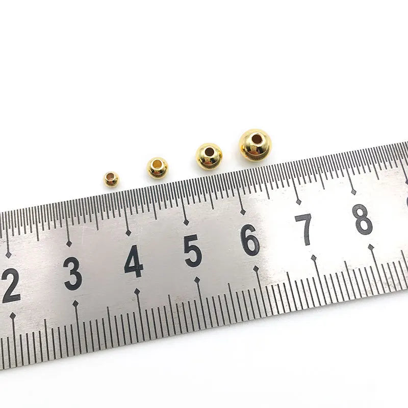 Copper Alloy Round Loose Metal Beads 3mm 4mm 5mm 6mm for DIY Bracelet Jewelry Making