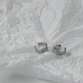 Real Gold Plated Copper C Shape Drop Earrings Silver Tone Minimalist Geometric Ear Cuffs For Unisex