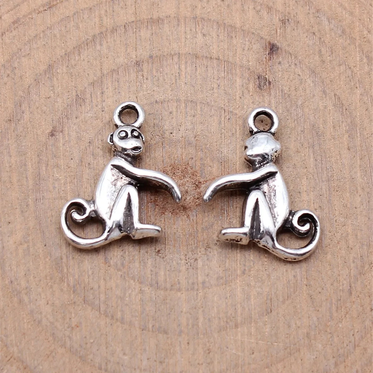 13x17mm 1g Antique Silver Tone Zinc Alloy Monkey Charm Pendant for DIY Necklace Bracelet Making