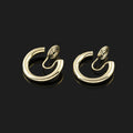 Minimalist Gold Alloy Spiral Hoop Stud & Clip On No Piercing French Elegant Ear Cuff Earrings