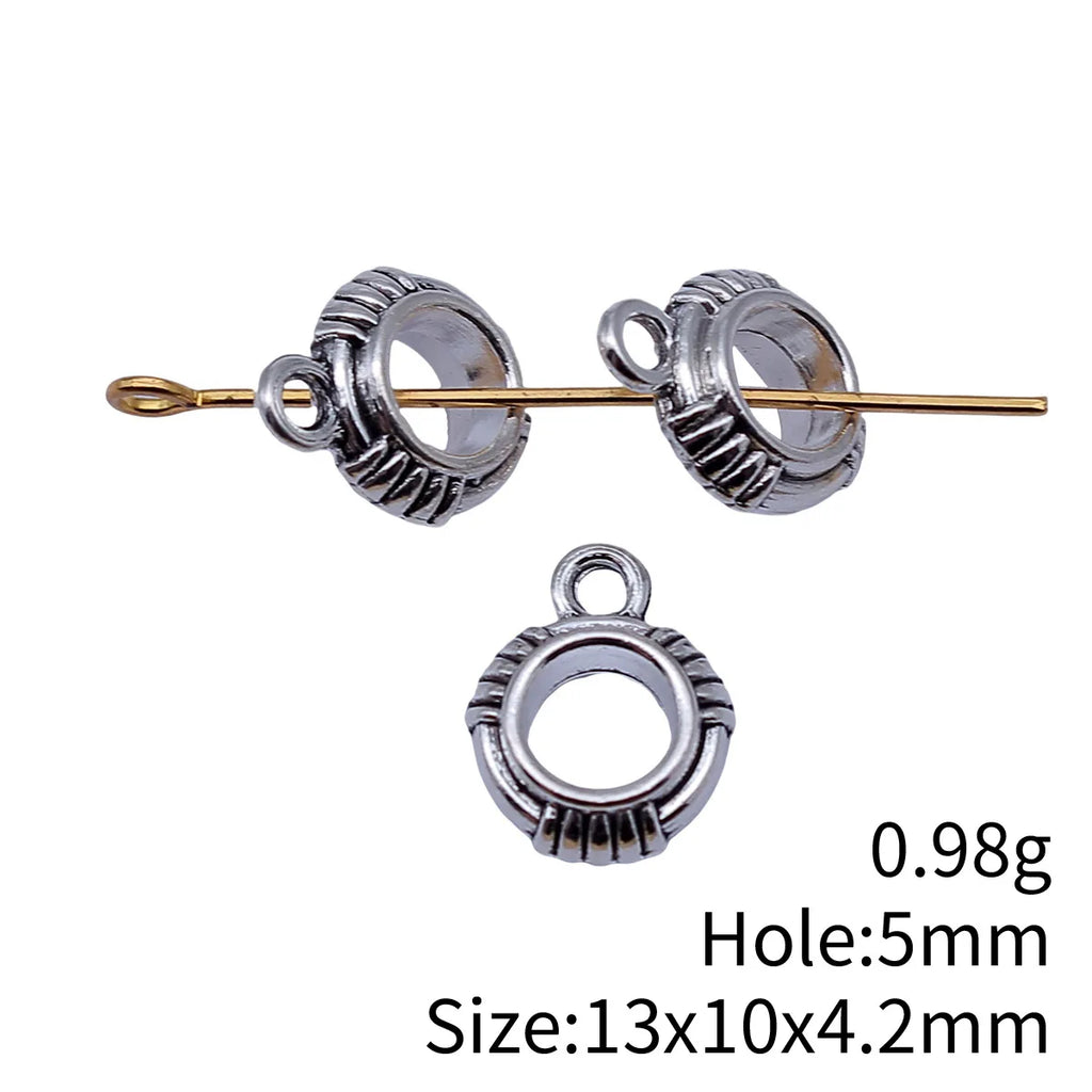 13x10x4.2mm 0.98g Antique Silver Zinc Alloy Three Way Bail Charm Pendant for Tassel Necklace DIY Jewelry Making