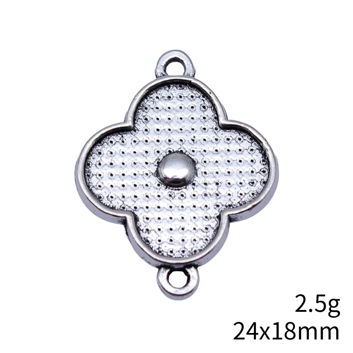 24x18mm 2.5g Antique Silver Zinc Alloy Four Leaf Clover Connector Charm for DIY Bracelet Jewelry