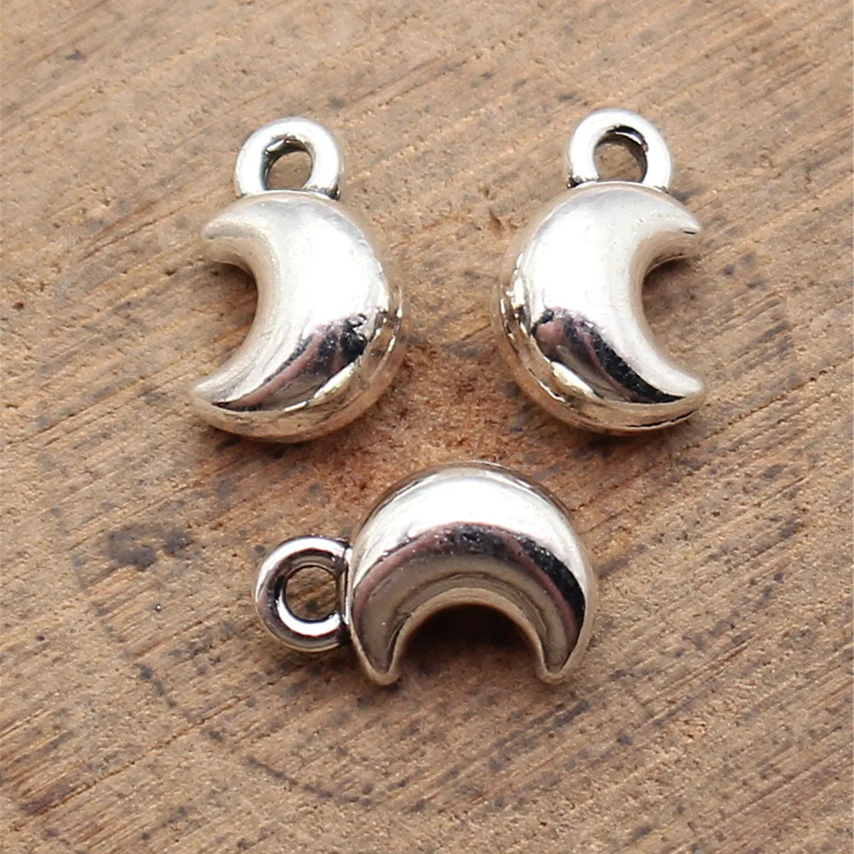 9.5x6.1x4.4mm 0.64g Antique Silver Zinc Alloy Moon Charm Pendant for DIY Bracelet Necklace Jewelry Making