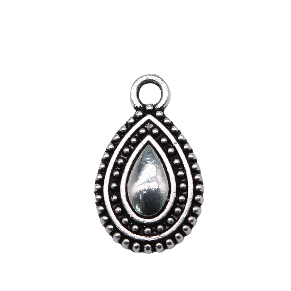 17x10mm 1g Multicolor Zinc Alloy Teardrop Charm Pendant for DIY Earring Necklace Making