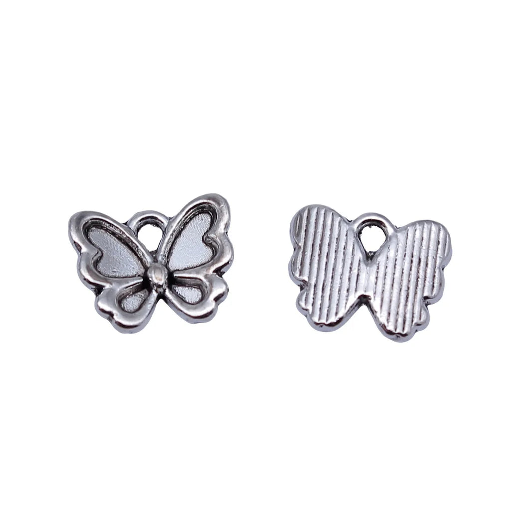 13x10mm 0.71g Antique Silver Zinc Alloy Butterfly Charm Pendant for Necklace Bracelet DIY Jewelry
