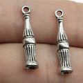 24x5mm 1.3g Antique Silver Zinc Alloy Cola Bottle Charm Pendant for DIY Food Drink Jewelry Making