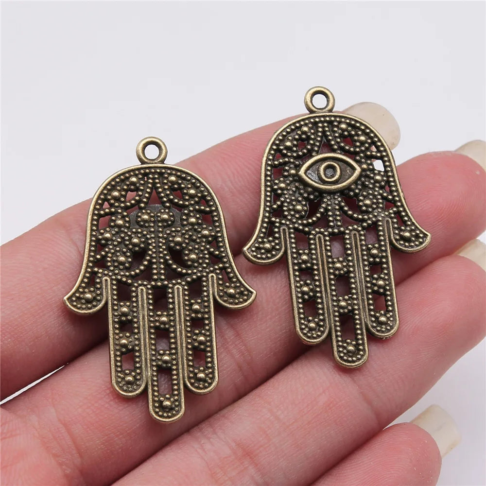 42x28mm 4.4g Multicolor Zinc Alloy Eye Palm Charm Pendant for Necklace Bracelet Jewelry Making