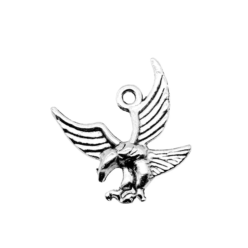 20x20mm 0.8g Antique Silver Zinc Alloy Eagle Charm Pendant for DIY Necklace Bracelet Making