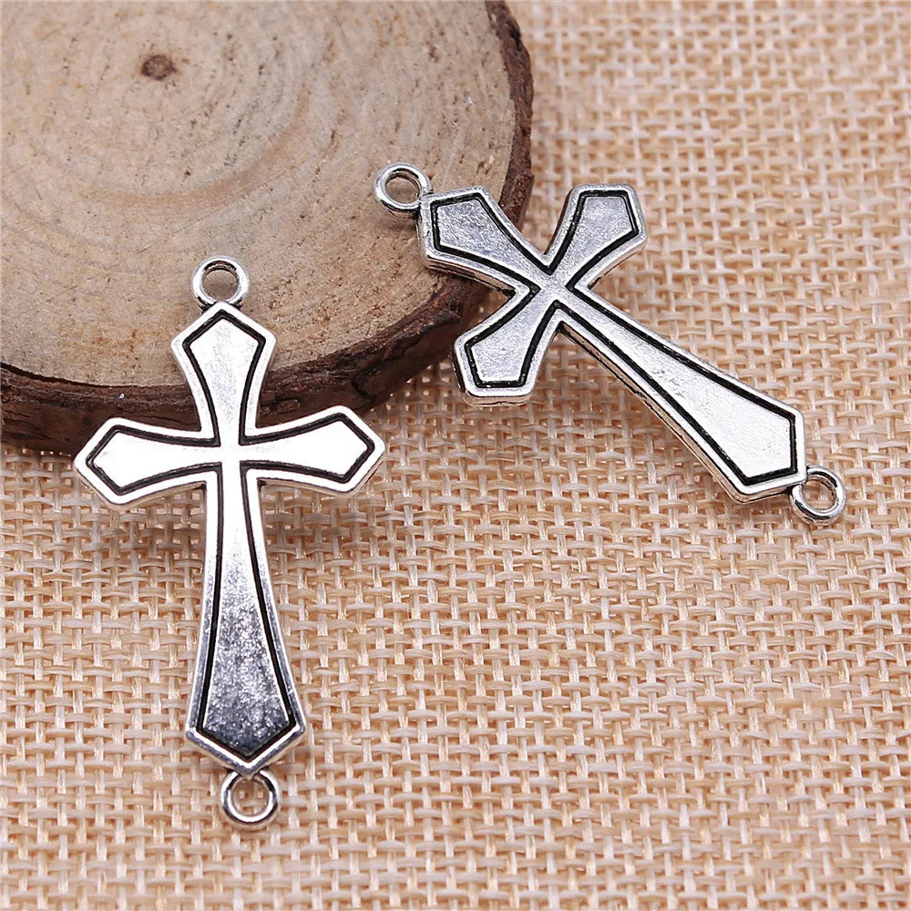 42x22mm 2.3g Multicolor Zinc Alloy Cross Connector Charm for DIY Bracelet Necklace Jewelry Making