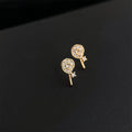 14K Gold Plated Copper Micro Pave Zircon Lollipop Stud Earrings Sweet Mini Candy Jewelry