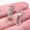 24x8mm 1.1g Antique Silver Zinc Alloy Whisk Charm Pendant for DIY Bracelet Necklace Jewelry Making