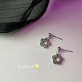 Sweet Cool Silver Plated Copper Flower Stud Earrings For Women Fashion Jewelry
