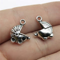 16x13mm 1.8g Multicolor Zinc Alloy Baby Stroller Charm Pendant for DIY Necklace Bracelet Making