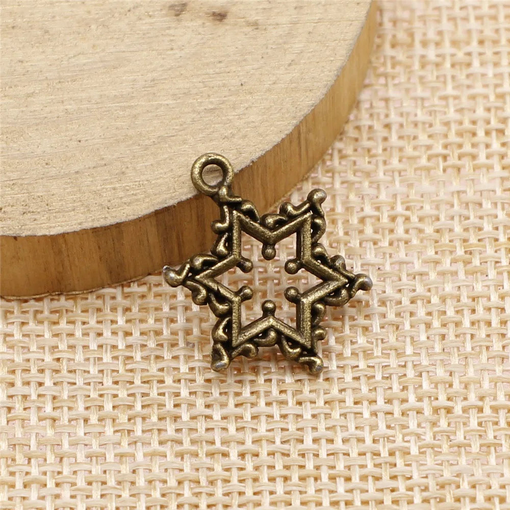 22x16mm 1.3g Multicolor Zinc Alloy Snowflake Charm Pendant for Christmas Bracelet Necklace Making