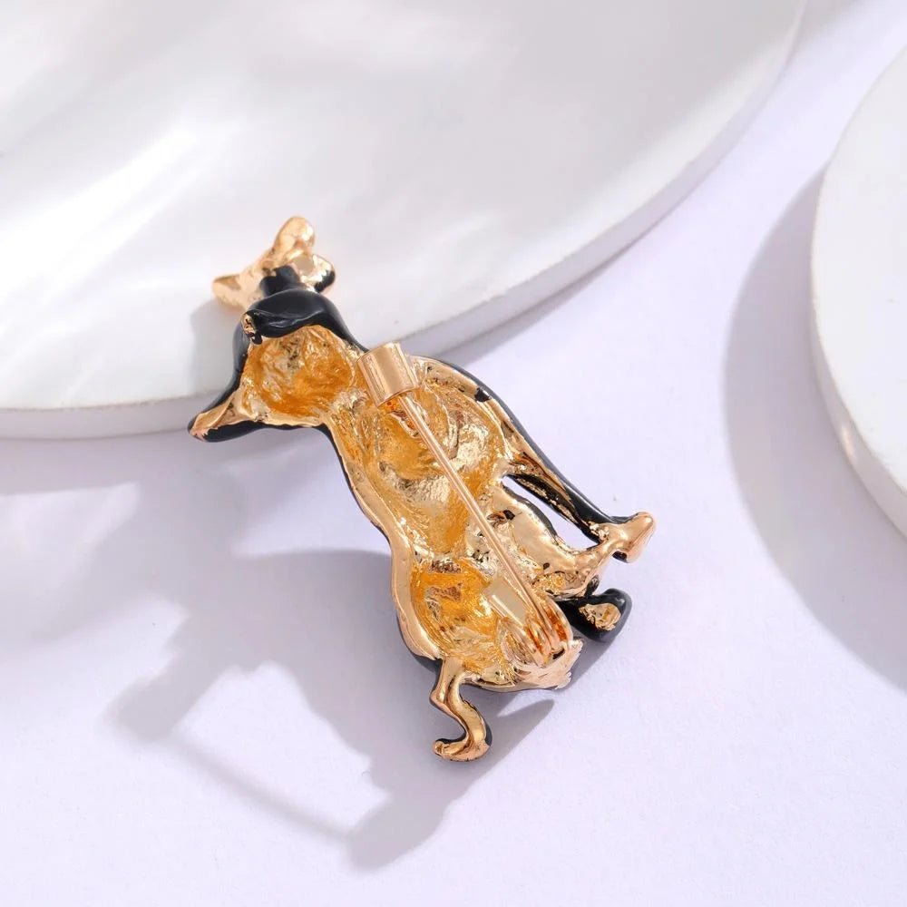 Cute Black Cat With Gold Butterfly Enamel Alloy Brooch, Animal Lapel Pin Corsage Gift For Women