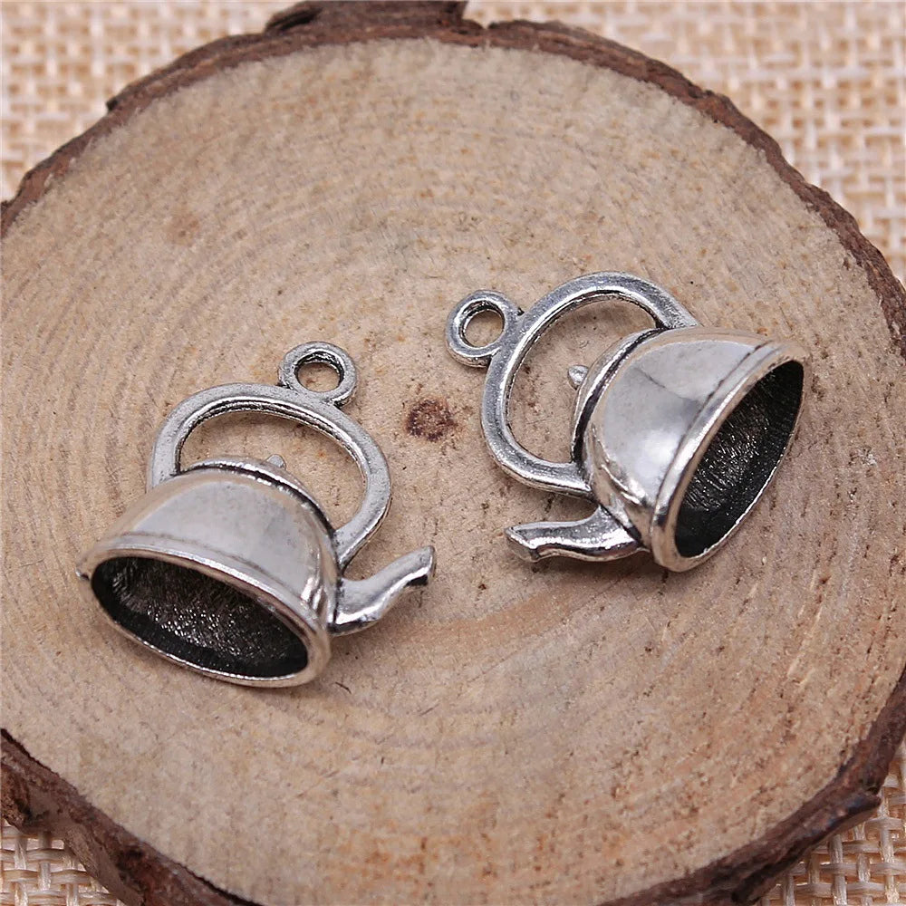 20x17x10mm 2.8g Multicolor Zinc Alloy Kettle Charm Pendant for Miniature Scene DIY Jewelry Making