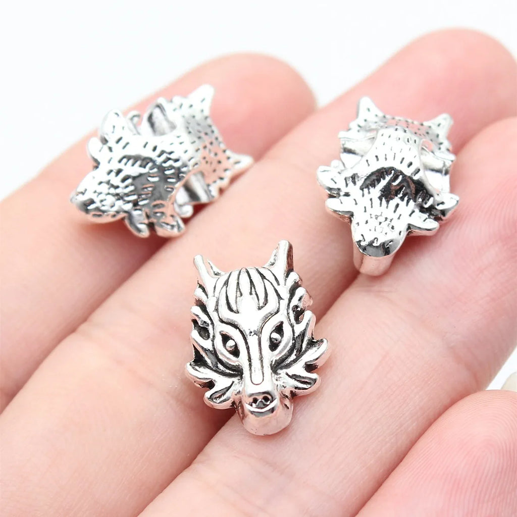 18x12x8mm 3g Multicolor Zinc Alloy Dragon Head Loose Metal Beads for DIY Bracelet Necklace Making