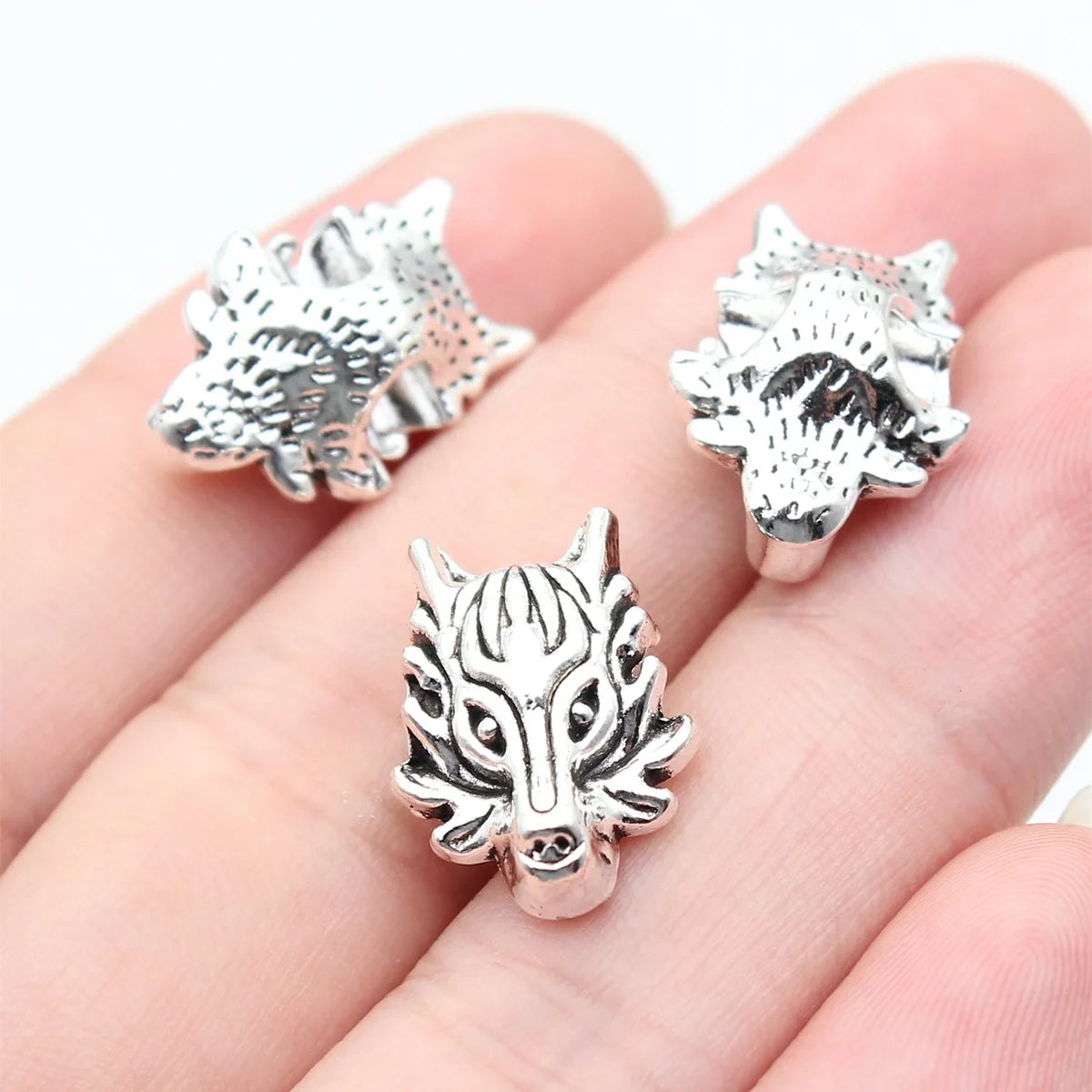 18x12x8mm 3g Multicolor Zinc Alloy Dragon Head Loose Metal Beads for DIY Bracelet Necklace Making
