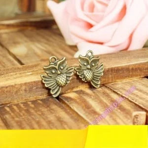 19x17MM Antique Silver Zinc Alloy Owl Charm Pendant for DIY Necklace Bracelet Jewelry Making