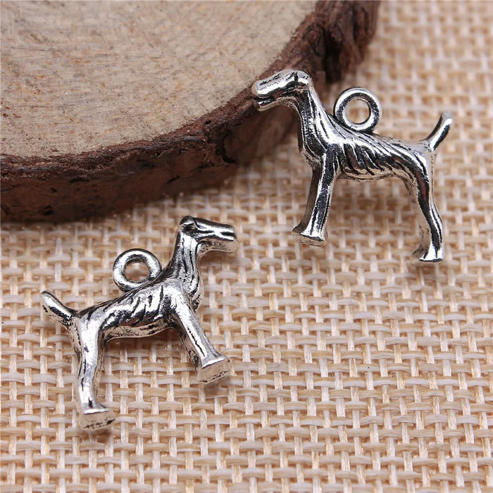 18x15mm 2.2g Multicolor Zinc Alloy Hound Dog Charm Pendant for DIY Necklace Bracelet Jewelry Making
