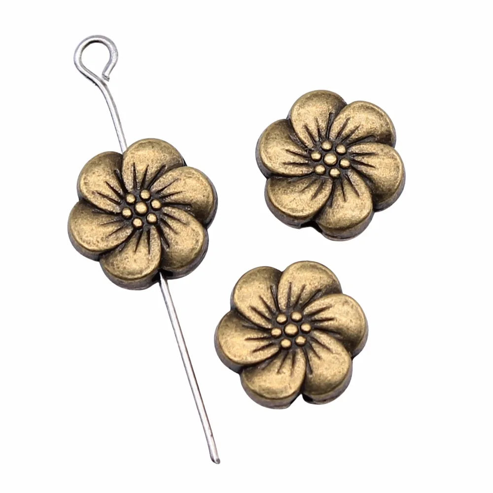 10mm 1.4g Multicolor Zinc Alloy Flower Loose Metal Beads for Bracelet Necklace DIY Jewelry Making