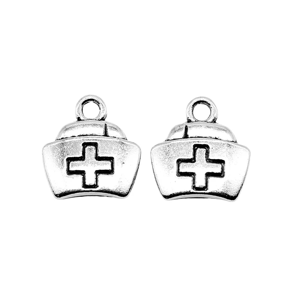 13x12mm 1.4g Antique Silver Zinc Alloy Medical Kit First Aid Kit Charm Pendant for DIY Nurse Doctor Jewelry