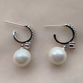 Luxury Gold Alloy Rhinestone Bar Pearl Drop Stud & Clip On No Piercing Small Hoop Earrings