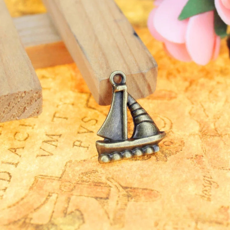 20x16MM Antique Silver Zinc Alloy Sailboat Charm Pendant for DIY Necklace Bracelet Jewelry Making