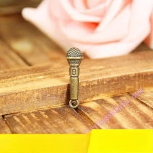 25x7MM Zinc Alloy Microphone Charm Pendant for DIY Necklace Bracelet Jewelry Making