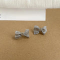 14K Gold Plated Metal Mesh Bow Stud Earrings Simple Versatile Summer Fashion Jewelry